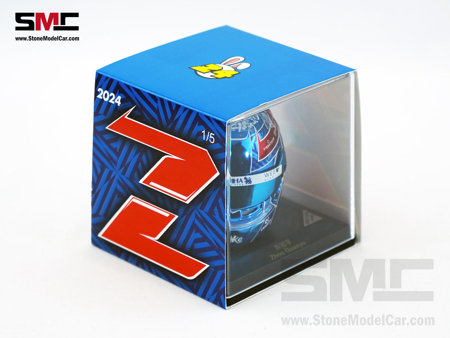 Stake KICK Sauber F1 C44 #24 Zhou Guanyu British GP 2024 Spark 1:5 Miniature Helmet 5HSP123