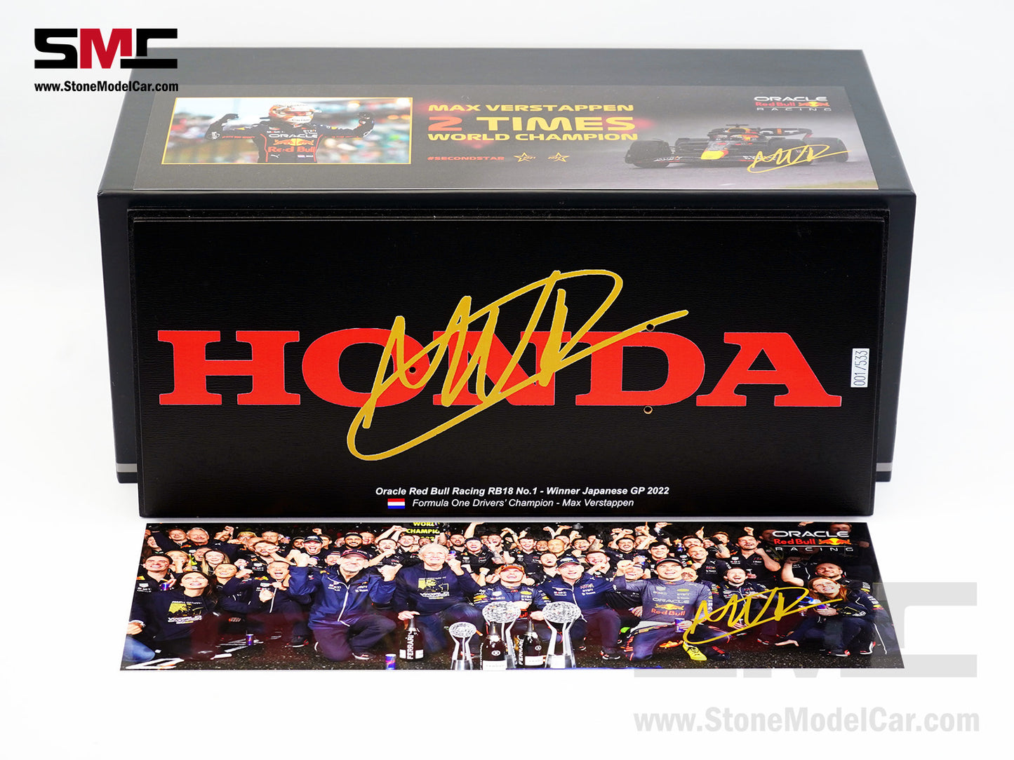 2022 World Champion #1 Max Verstappen Red Bull F1 RB18 Winner Japan GP Spark 1:18 Figure Special