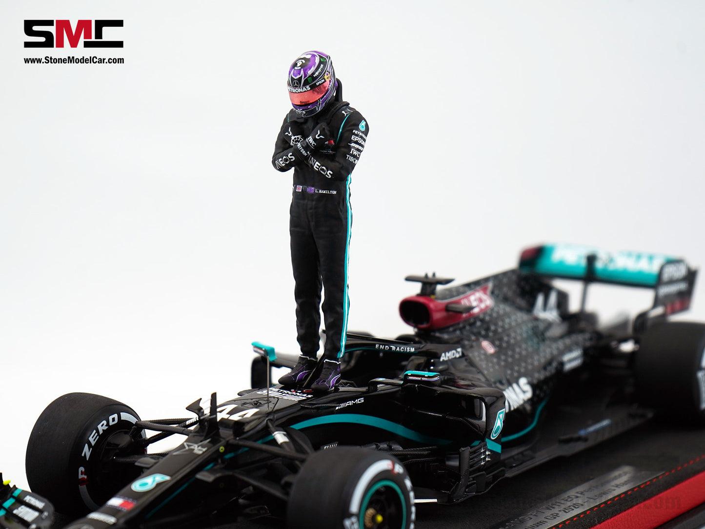2020 7x World Champion Mercedes F1 W11 #44 Lewis Hamilton Belgium GP 1:18 Spark Special Figure Edition