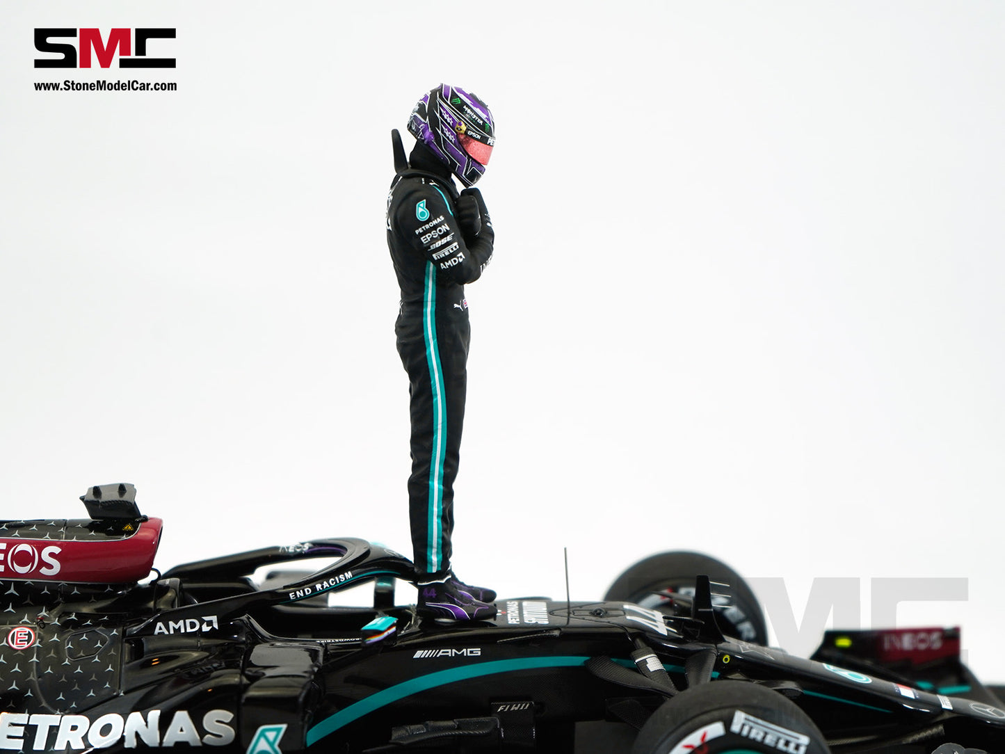 2020 7x World Champion Mercedes F1 W11 #44 Lewis Hamilton Belgium GP 1:18 Spark Special Figure Edition