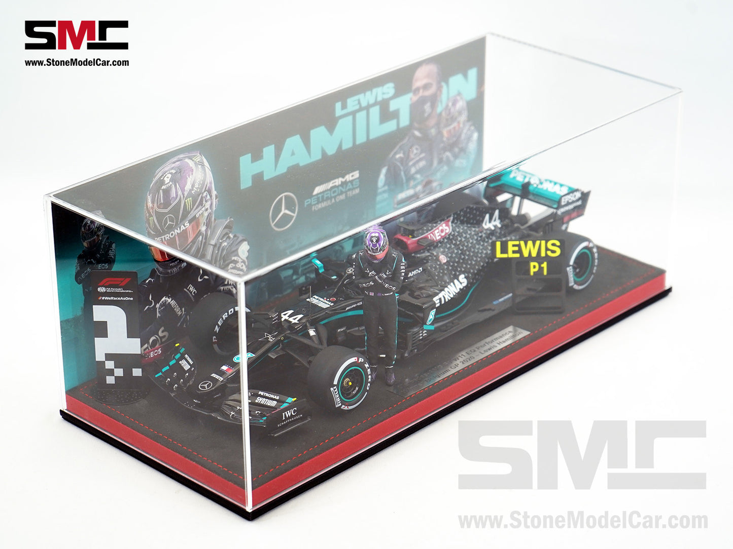 2020 7x World Champion Mercedes F1 W11 #44 Lewis Hamilton Belgium GP 1:18 Spark Special Figure Edition