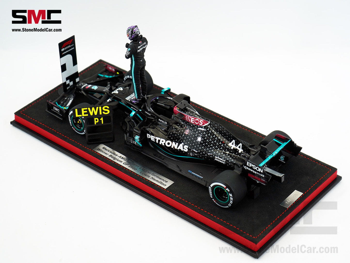 2020 7x World Champion Mercedes F1 W11 #44 Lewis Hamilton Belgium GP 1:18 Spark Special Figure Edition