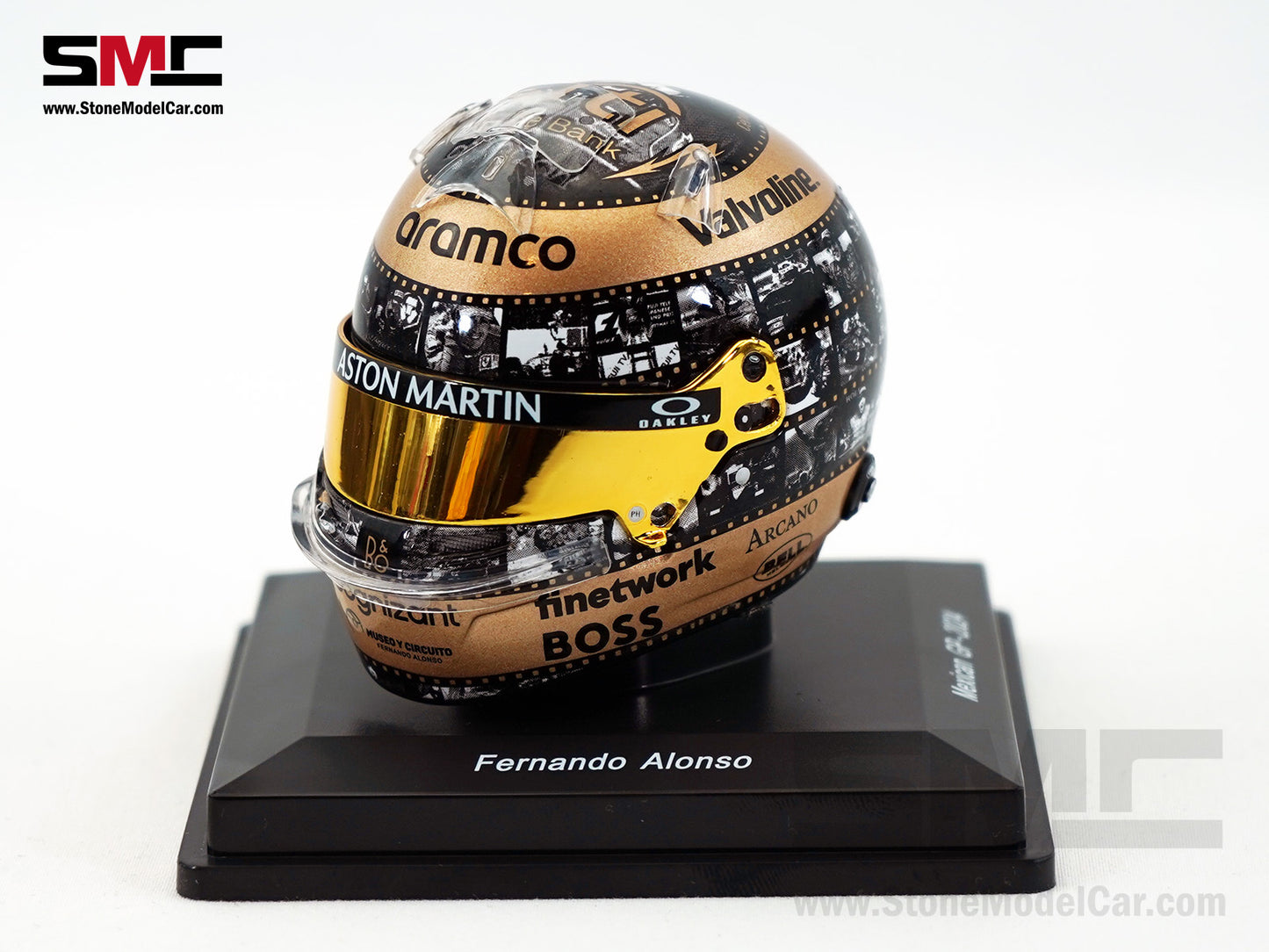 Aston Martin F1 AMR24 #14 Fernando Alonso Mexico 2024 400th GP Spark 1:5 Miniature Helmet