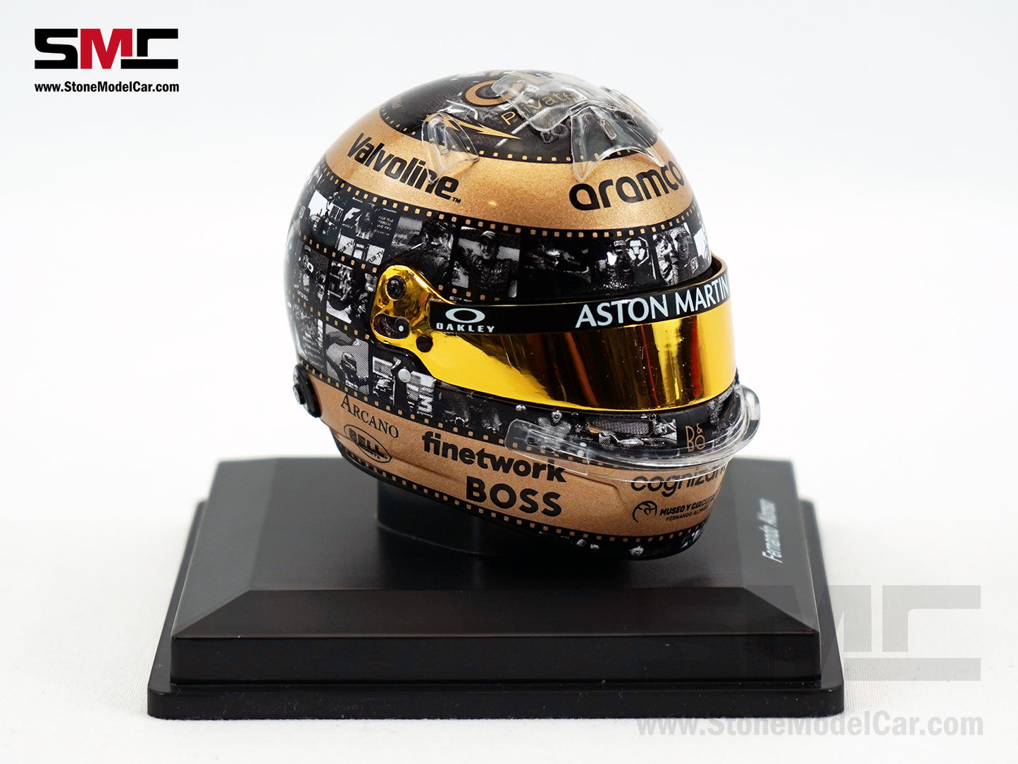 Aston Martin F1 AMR24 #14 Fernando Alonso Mexico 2024 400th GP Spark 1:5 Miniature Helmet