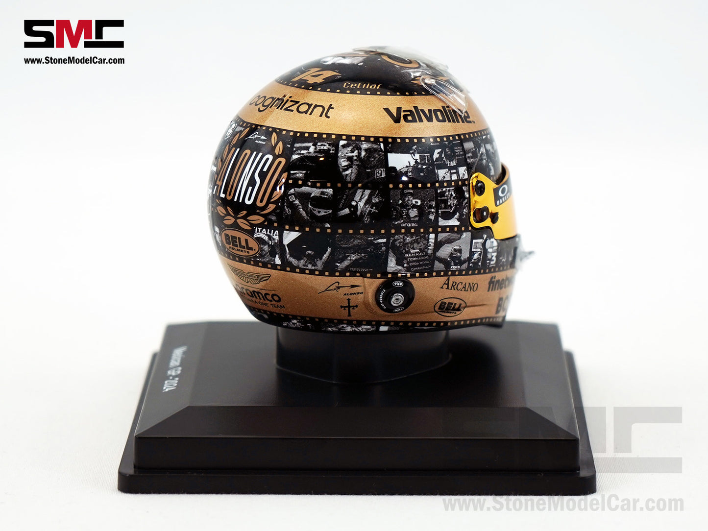 Aston Martin F1 AMR24 #14 Fernando Alonso Mexico 2024 400th GP Spark 1:5 Miniature Helmet