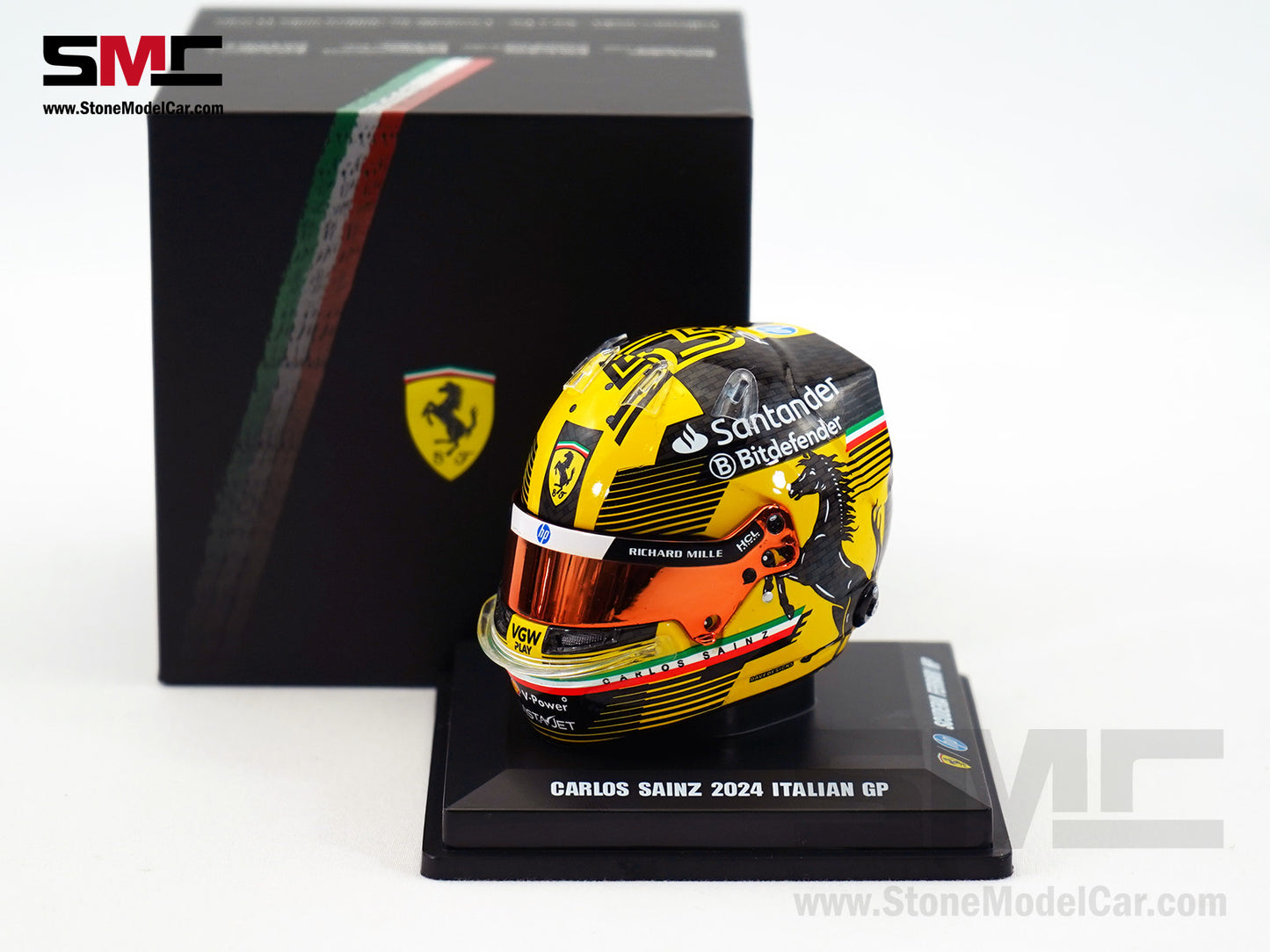 Ferrari F1 SF-24 #55 Carlos Sainz Italy Monza GP 2024 Looksmart 1:5 Helmet LSHEL005