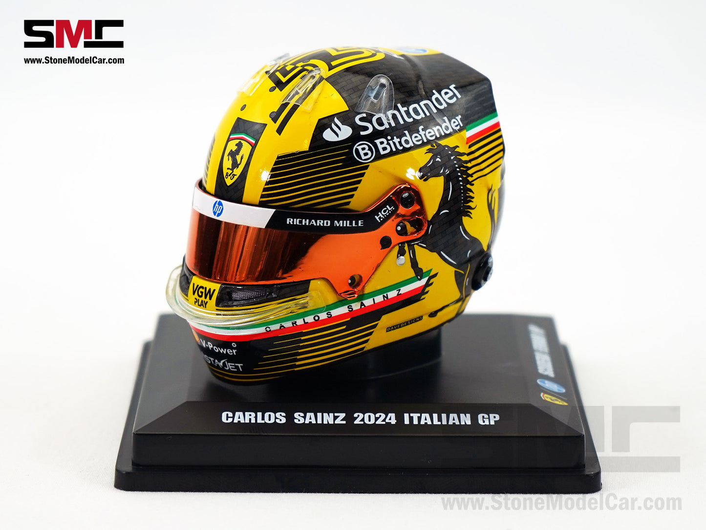 Ferrari F1 SF-24 #55 Carlos Sainz Italy Monza GP 2024 Looksmart 1:5 Helmet LSHEL005