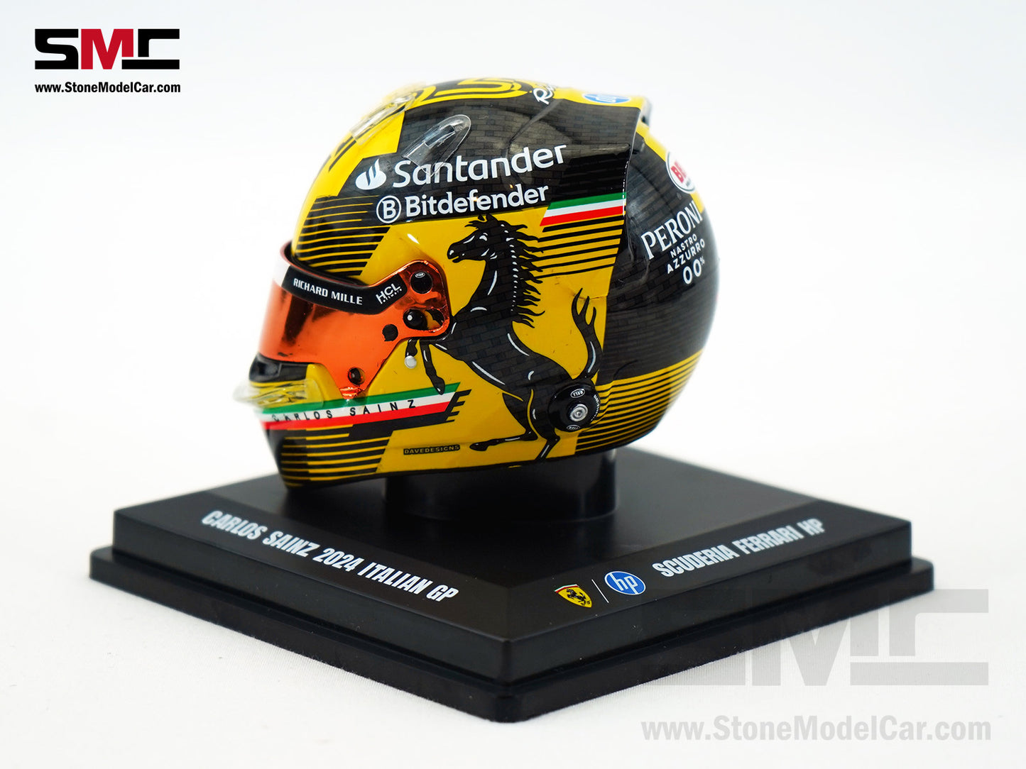 Ferrari F1 SF-24 #55 Carlos Sainz Italy Monza GP 2024 Looksmart 1:5 Helmet LSHEL005