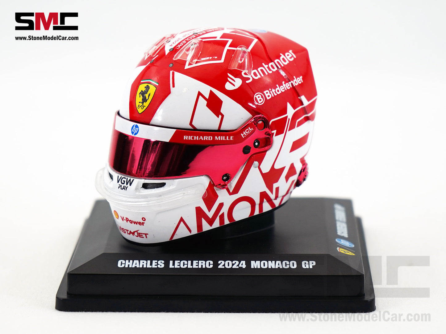 Ferrari F1 SF-24 #16 Charles Leclerc Winner Monaco GP 2024 Looksmart 1:5 Helmet LSHEL001