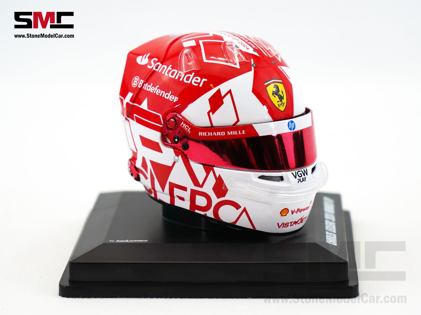 Ferrari F1 SF-24 #16 Charles Leclerc Winner Monaco GP 2024 Looksmart 1:5 Helmet LSHEL001