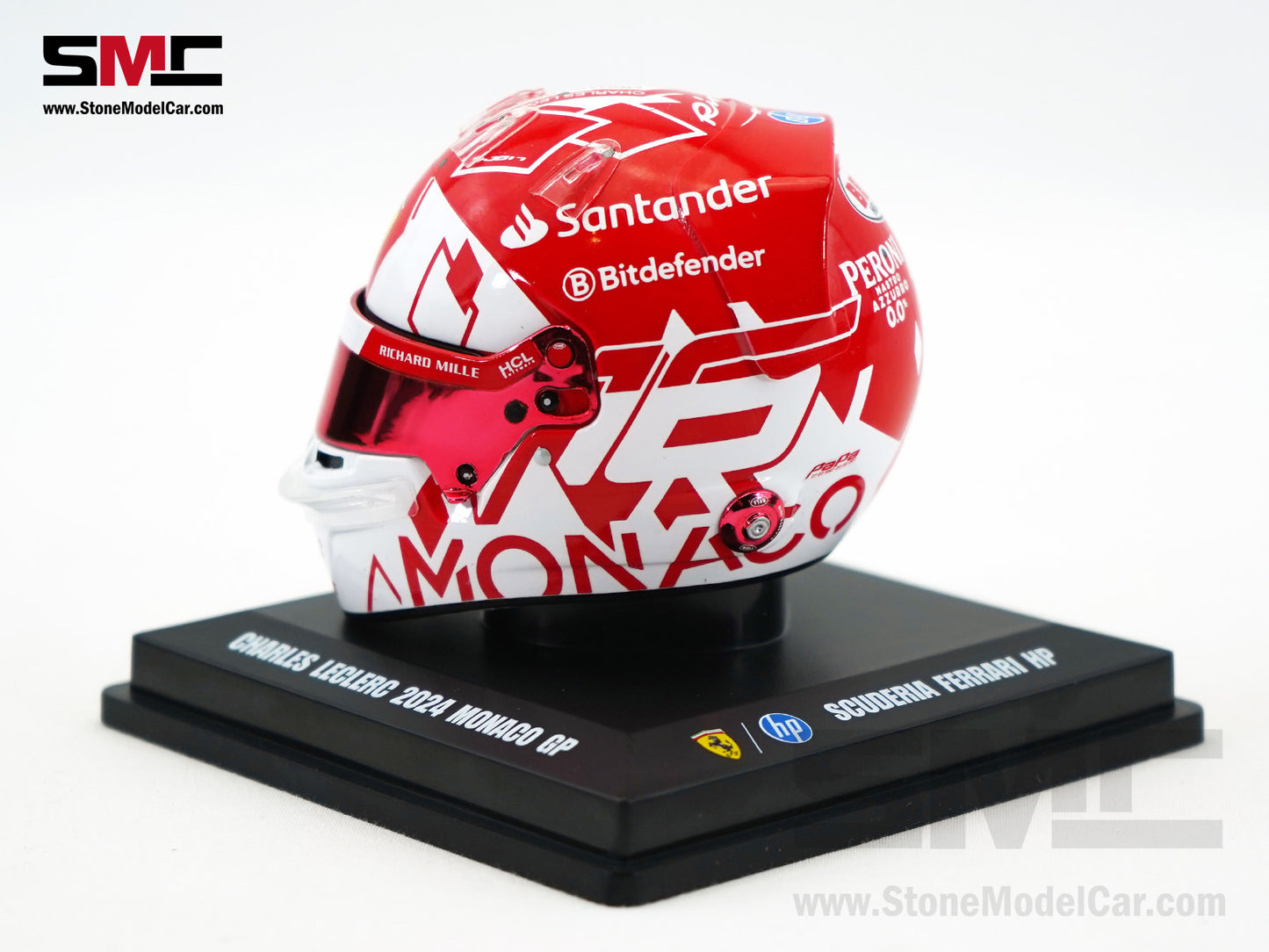 Ferrari F1 SF-24 #16 Charles Leclerc Winner Monaco GP 2024 Looksmart 1:5 Helmet LSHEL001