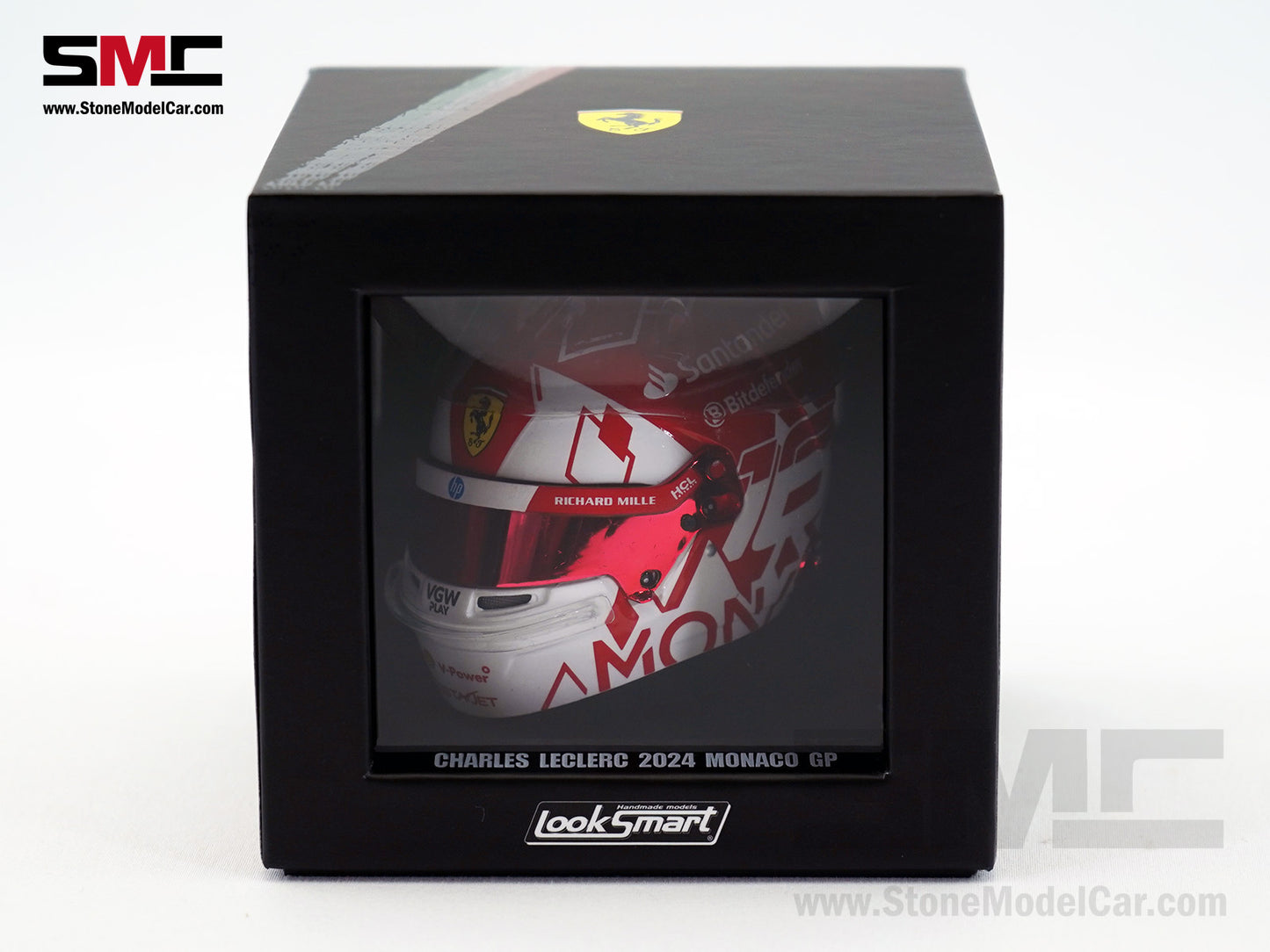 Ferrari F1 SF-24 #16 Charles Leclerc Winner Monaco GP 2024 Looksmart 1:5 Helmet LSHEL001