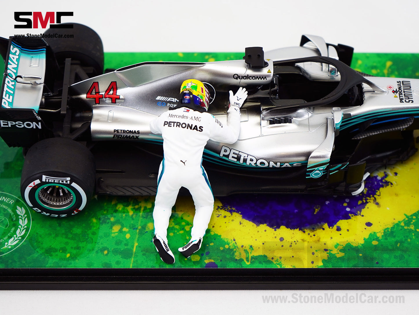 Mercedes AMG F1 W09 #44 Lewis Hamilton Brazil GP 2018 World Champion Spark 1:18 Figure Edition