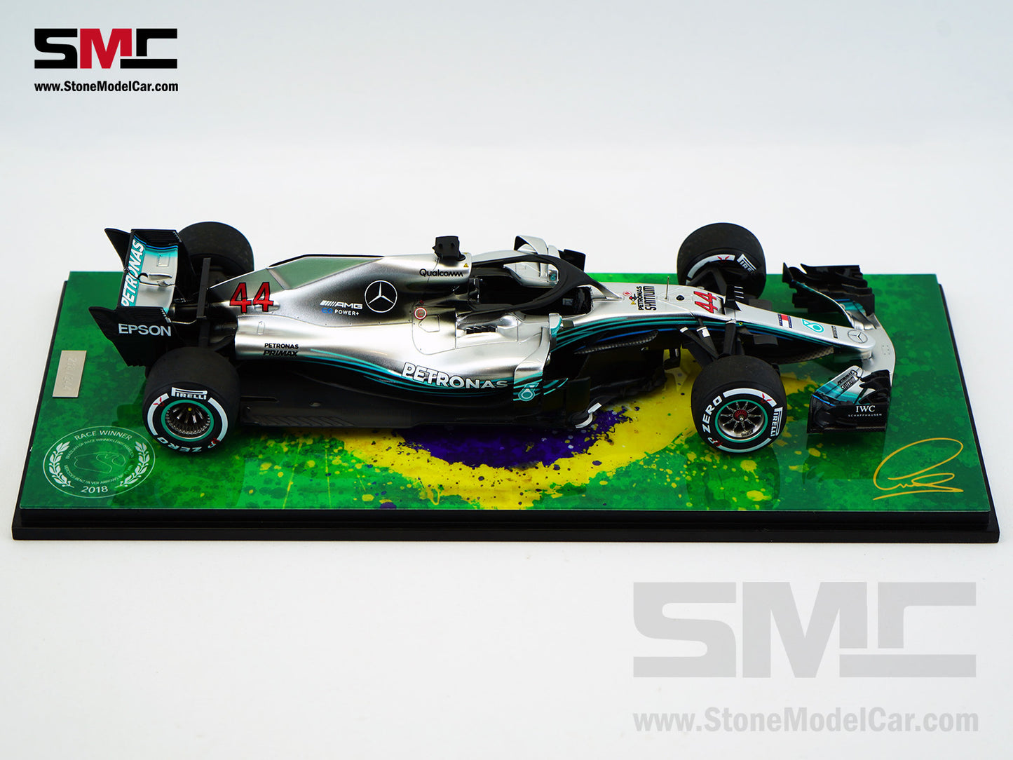 Mercedes AMG F1 W09 #44 Lewis Hamilton Brazil GP 2018 World Champion Spark 1:18 Figure Edition