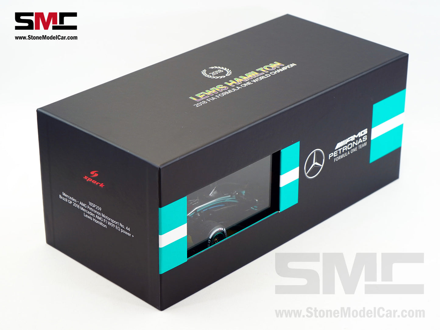 Mercedes AMG F1 W09 #44 Lewis Hamilton Brazil GP 2018 World Champion Spark 1:18 Figure Edition