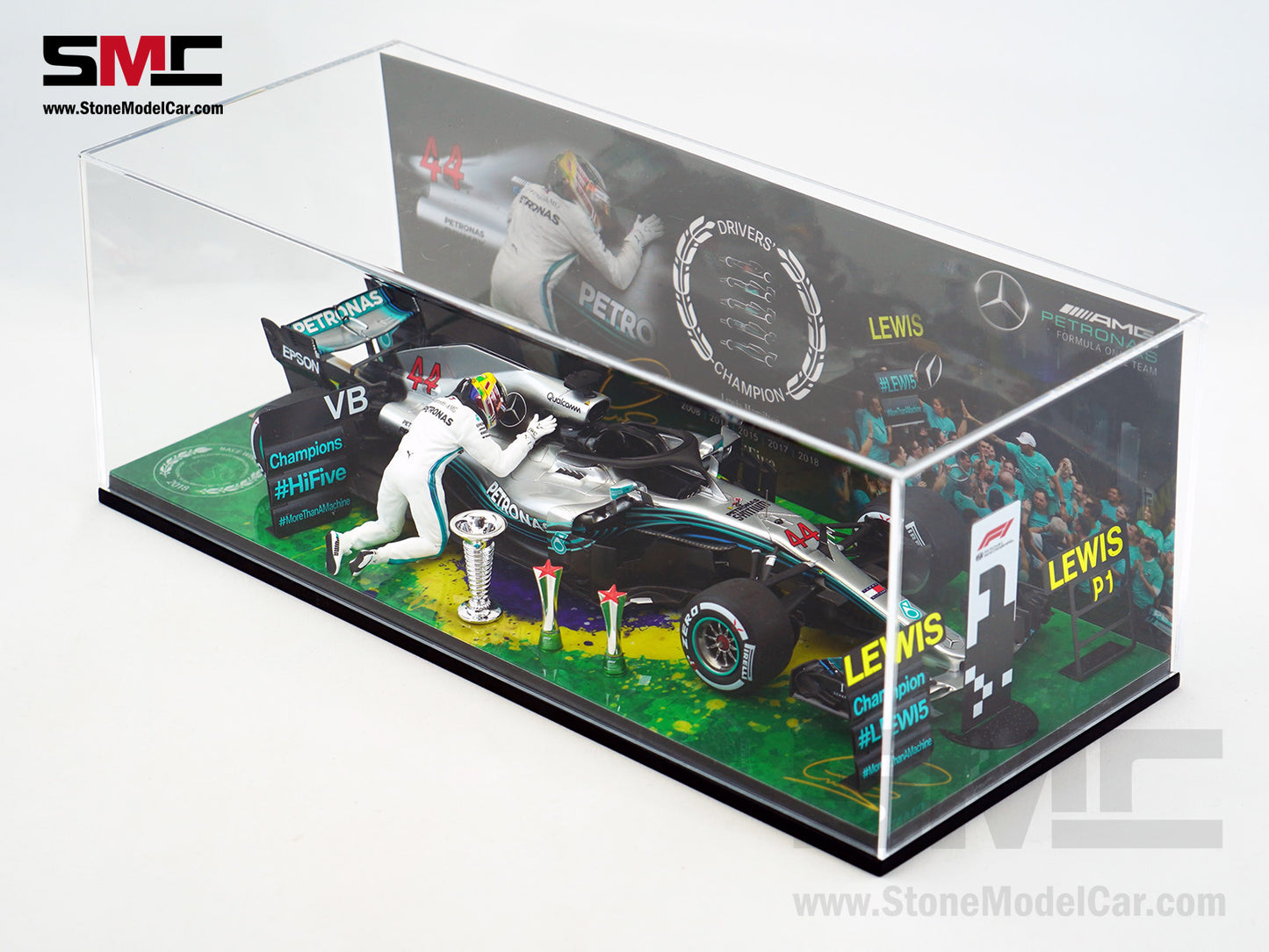 Mercedes AMG F1 W09 #44 Lewis Hamilton Brazil GP 2018 World Champion Spark 1:18 Figure Edition