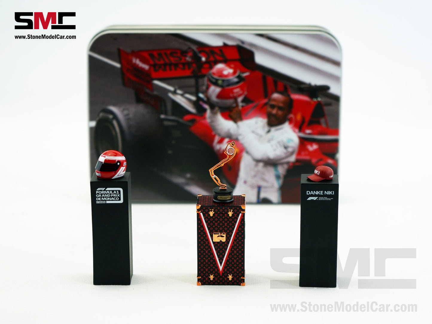 SMC F1 1:18 6x pcs Trophy Set for Mercedes AMG W10 #44 Lewis Hamilton Monaco GP 2019 World Champion