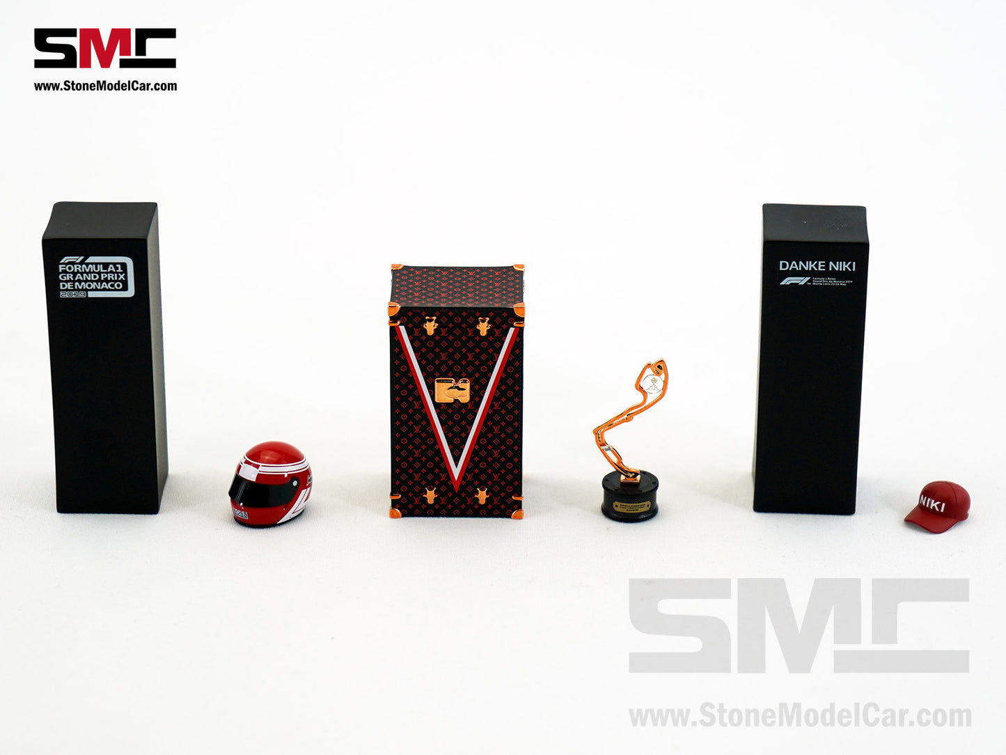 SMC F1 1:18 6x pcs Trophy Set for Mercedes AMG W10 #44 Lewis Hamilton Monaco GP 2019 World Champion