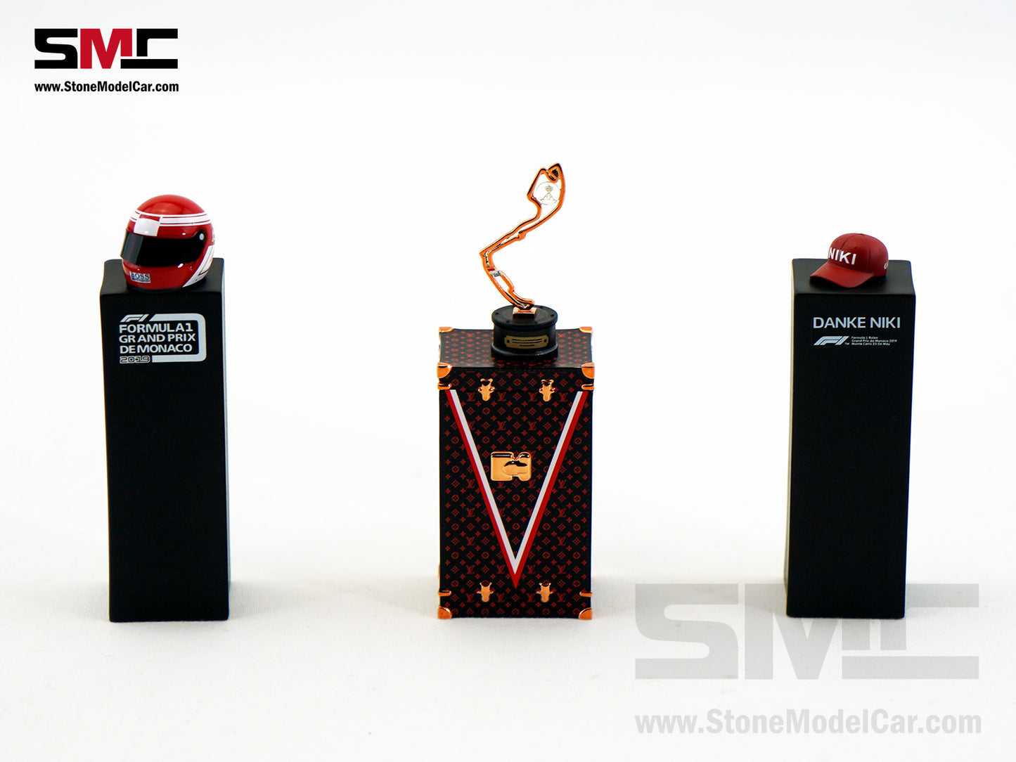 SMC F1 1:18 6x pcs Trophy Set for Mercedes AMG W10 #44 Lewis Hamilton Monaco GP 2019 World Champion