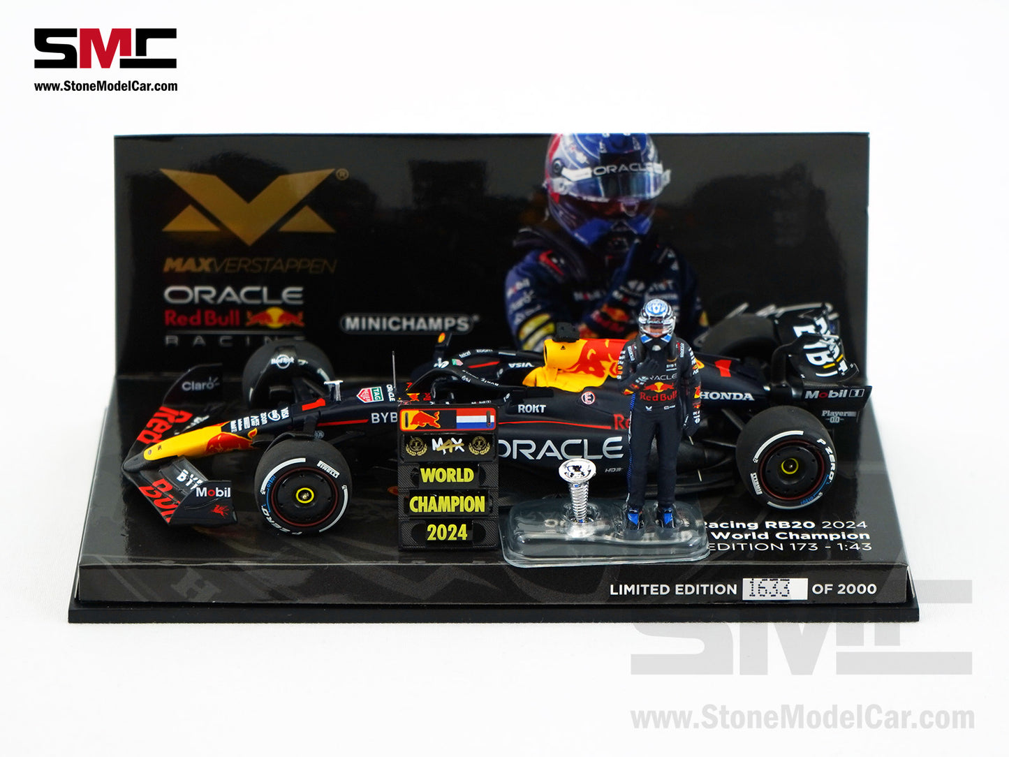 Red Bull F1 RB20 #1 Max Verstappen Las Vegas GP 2024 World Champion MINICHAMPS 1:43 Figure Special Edition