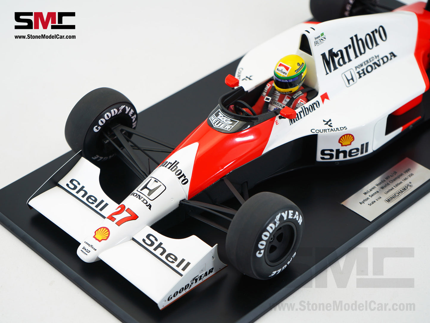 Mclaren F1 MP4/5B #27 Ayrton Senna 1990 World Champion 1:12 MINICHAMPS with Decal