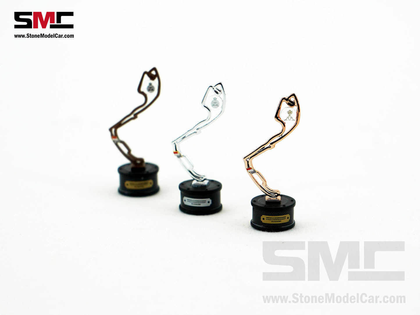 SMC F1 1:18 Monaco GP 4x pcs Trophy Set - Winner, 2nd and 3rd Place, Louis Vuitton Case