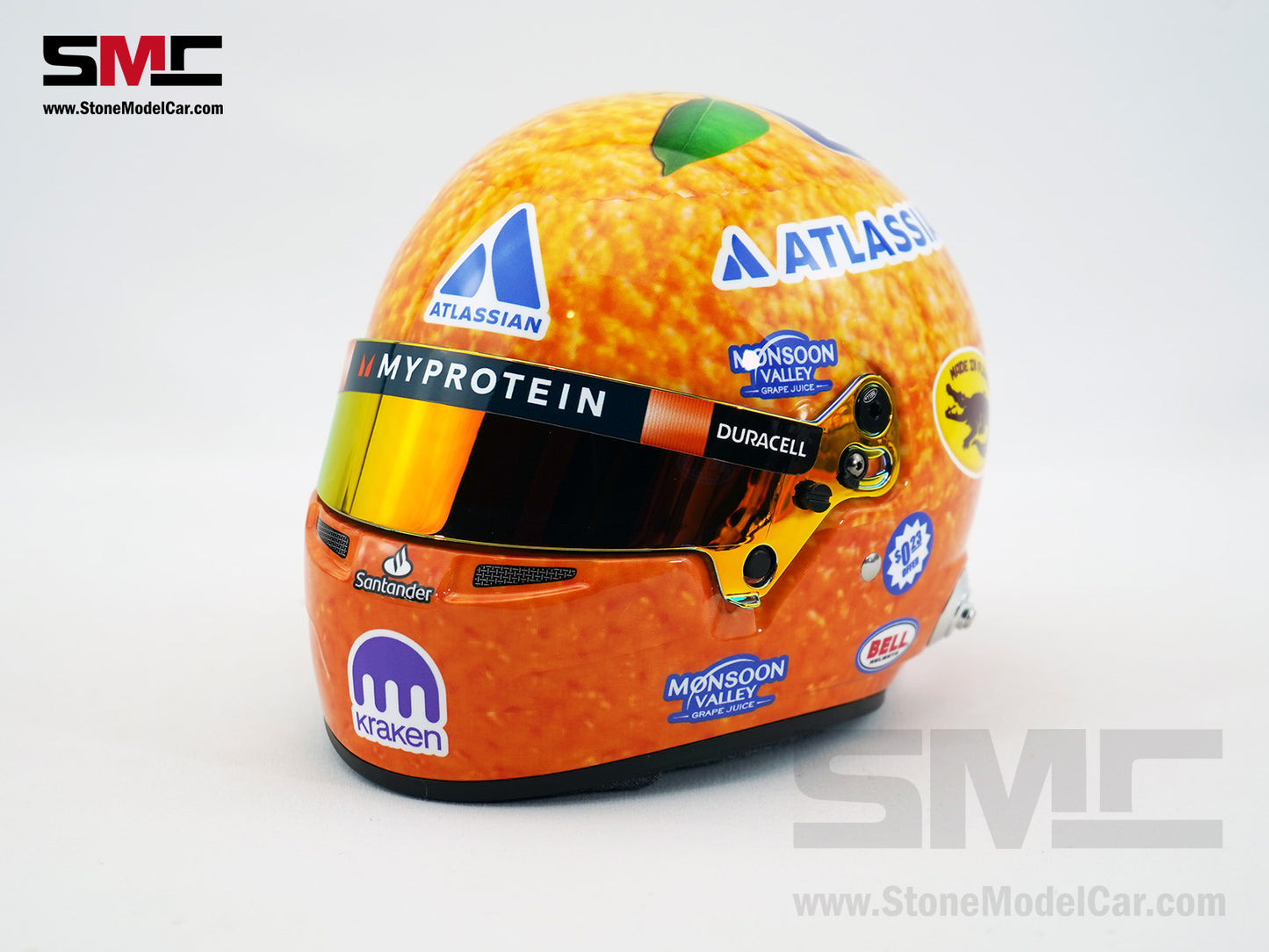 Williams F1 FW47 #23 Alexander Albon U.S. Miami GP 2025 Orange BELL 1:2 Miniature Helmet