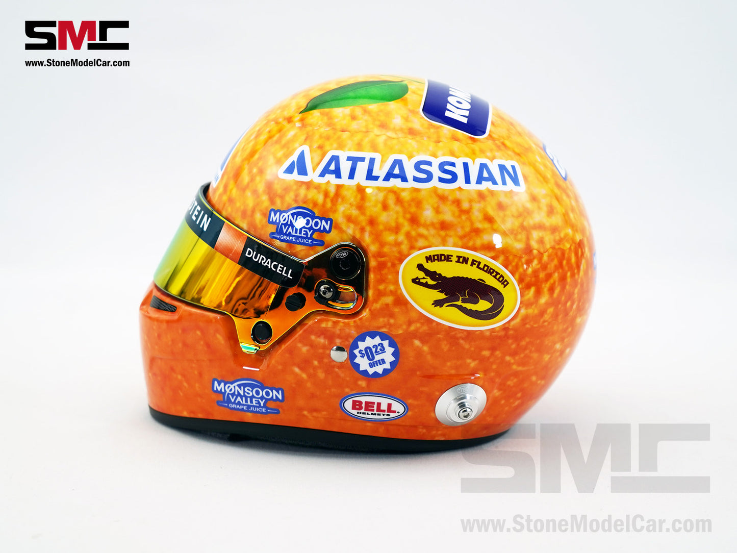 Williams F1 FW47 #23 Alexander Albon U.S. Miami GP 2025 Orange BELL 1:2 Miniature Helmet