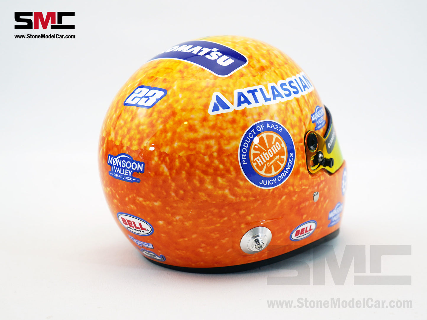 Williams F1 FW47 #23 Alexander Albon U.S. Miami GP 2025 Orange BELL 1:2 Miniature Helmet