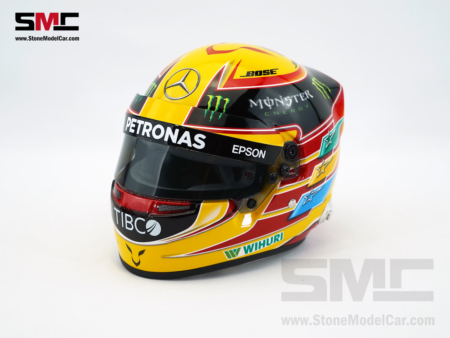 Mercedes F1 W08 #44 Lewis Hamilton Mexico GP 2017 4x Times World Champion BELL 1:2 Miniature Helmet