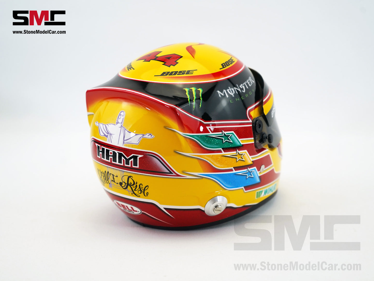 Mercedes F1 W08 #44 Lewis Hamilton Mexico GP 2017 4x Times World Champion BELL 1:2 Miniature Helmet