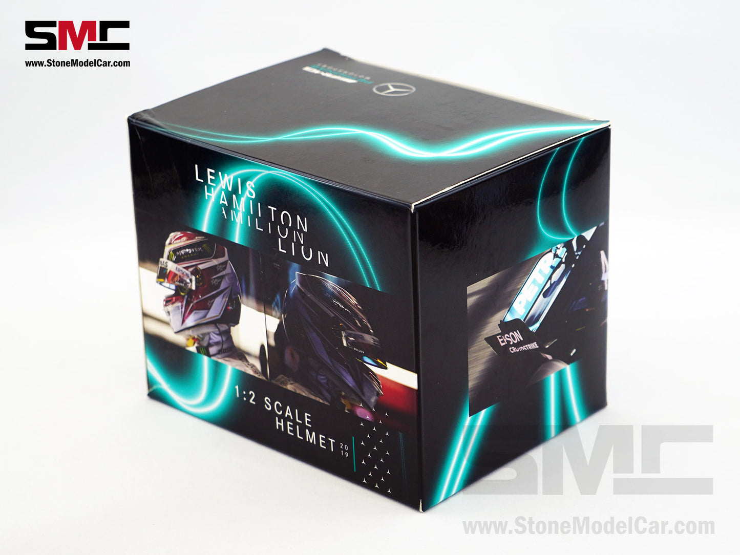 Mercedes F1 W10 #44 Lewis Hamilton US GP 2019 6x Times World Champion BELL 1:2 Miniature Helmet
