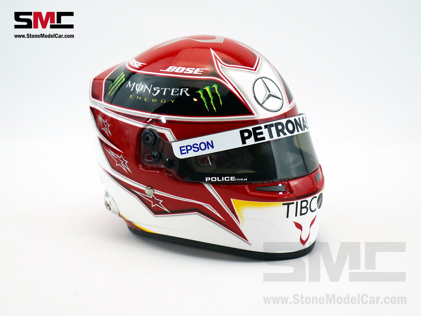 Mercedes F1 W10 #44 Lewis Hamilton US GP 2019 6x Times World Champion BELL 1:2 Miniature Helmet