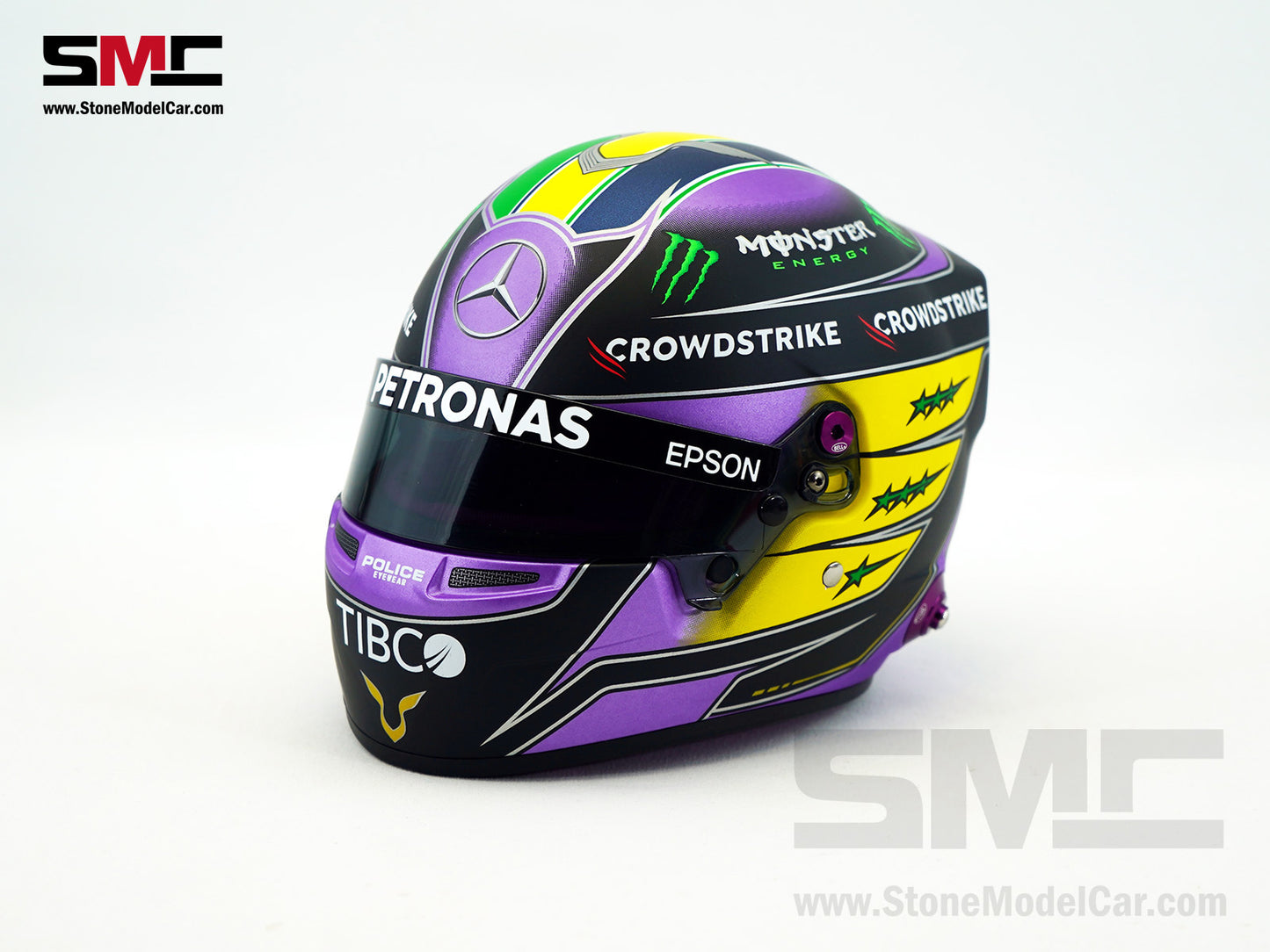 Mercedes AMG F1 W12 #44 Lewis Hamilton Brazil GP 2021 7x Times World Champion BELL 1:2 Helmet