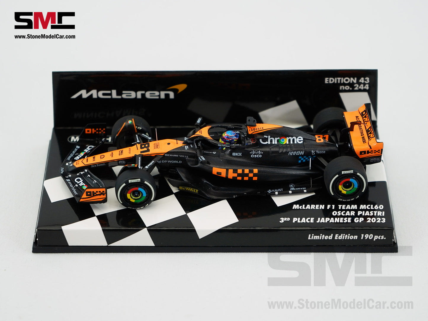 McLaren F1 MCL60 #81 Oscar Piastri 3rd Japanese GP 2023 Special Livery 1:43 MINICHAMPS