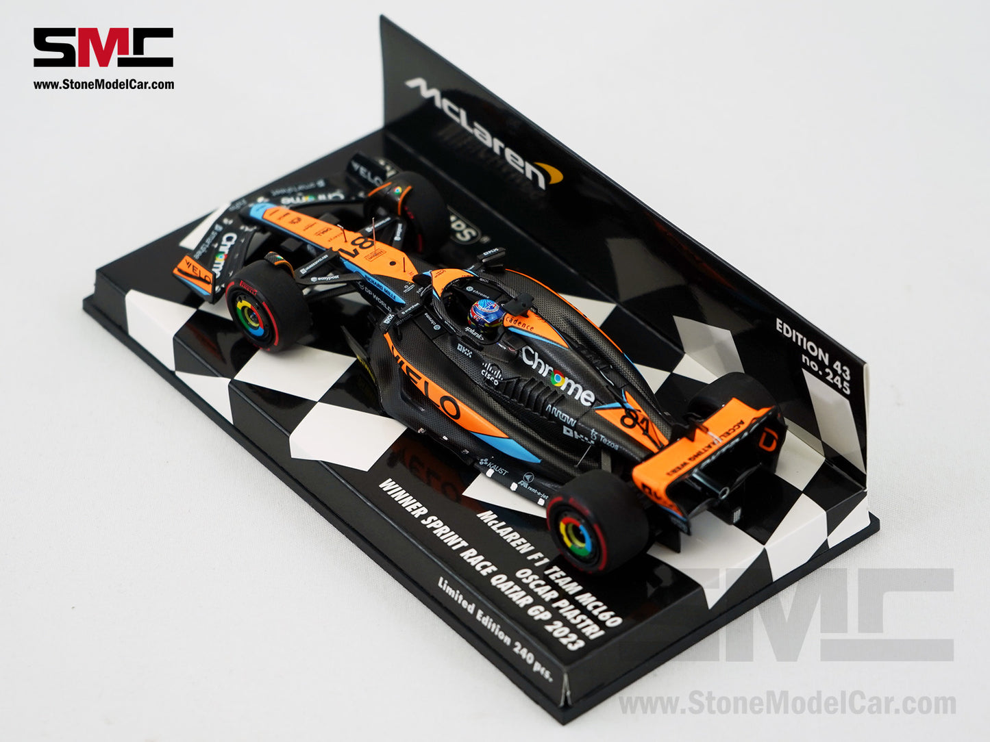 McLaren F1 MCL60 #81 Oscar Piastri 1st Pole & Spirit Race Winner Qatar GP 2023 1:43 MINICHAMPS