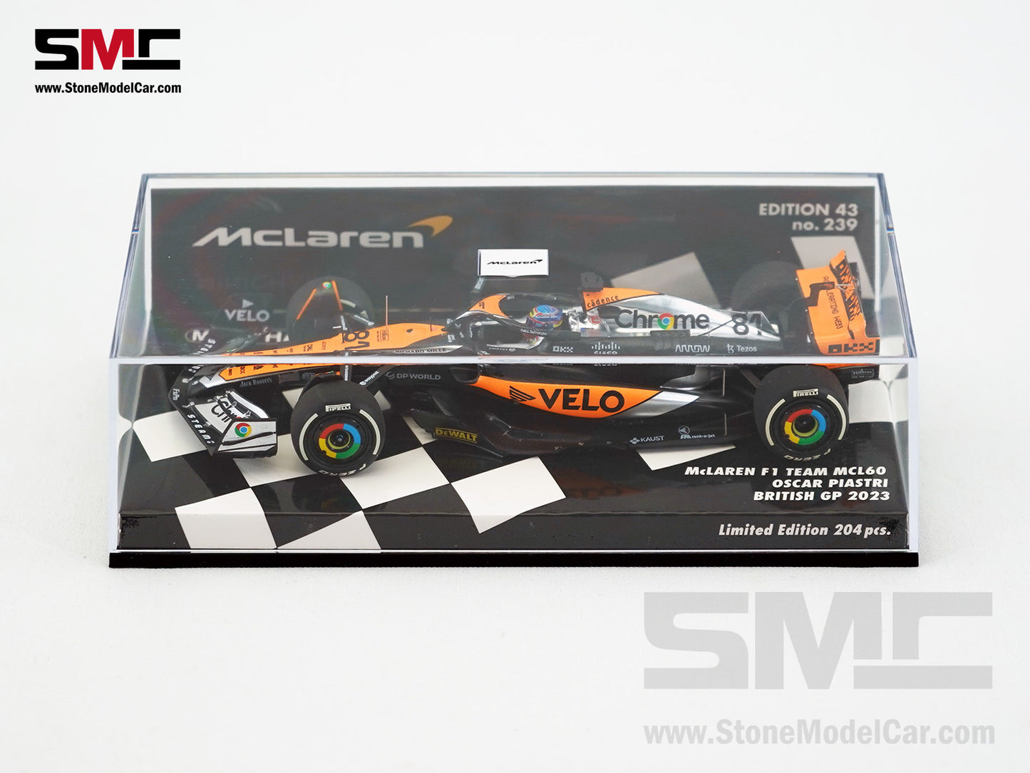 McLaren F1 MCL60 #81 Oscar Piastri 4th British GP 2023 Special Livery 1:43 MINICHAMPS