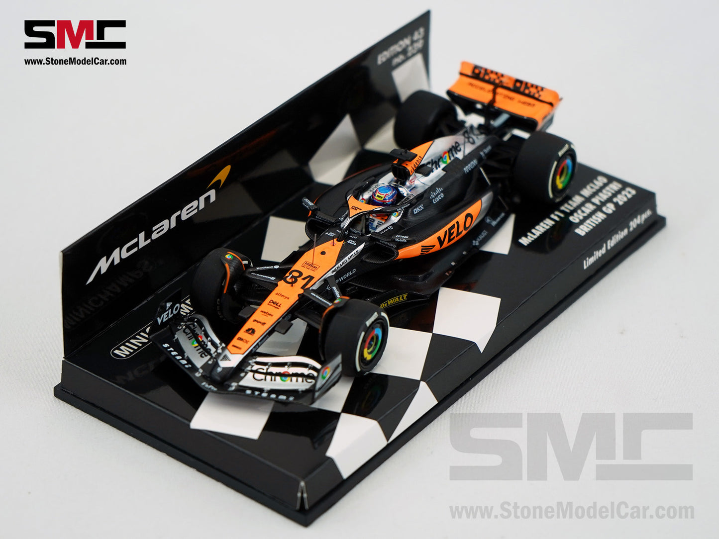 McLaren F1 MCL60 #81 Oscar Piastri 4th British GP 2023 Special Livery 1:43 MINICHAMPS