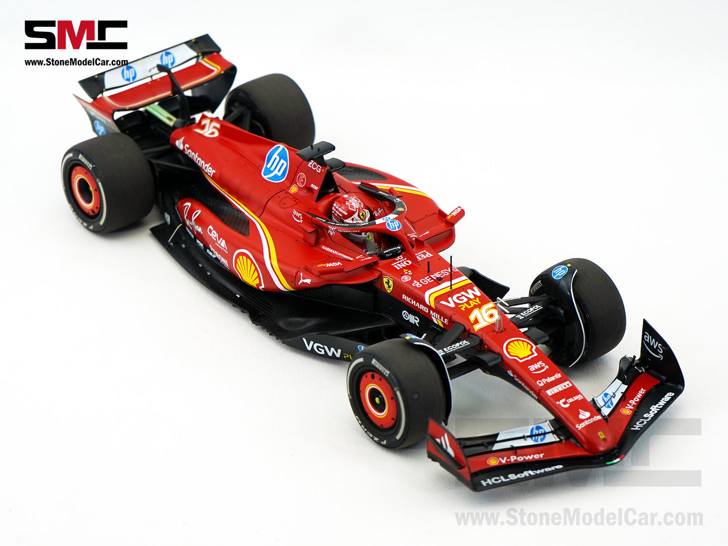 Ferrari F1 SF-24 #16 Charles Leclerc Winner Monaco GP 2024 BBR 1:18 Polifoam Packaging