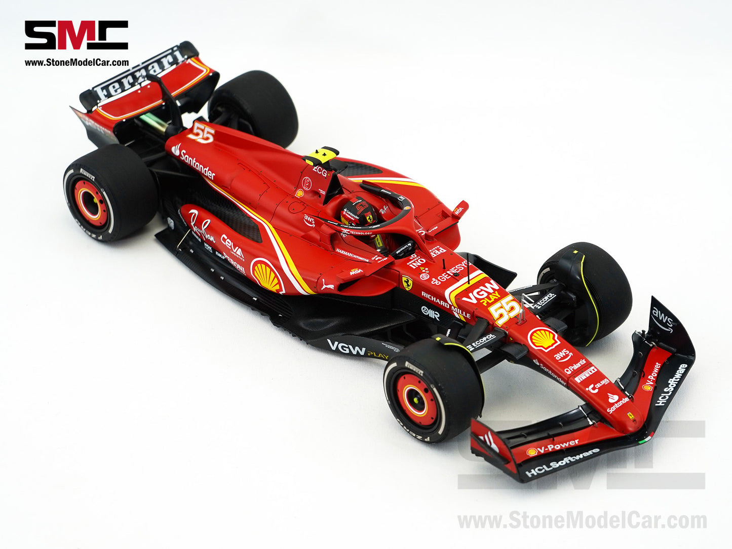 Ferrari F1 SF-24 #55 Carlos Sainz Australia GP Winner 2024 BBR 1:18 Polifoam Packaging