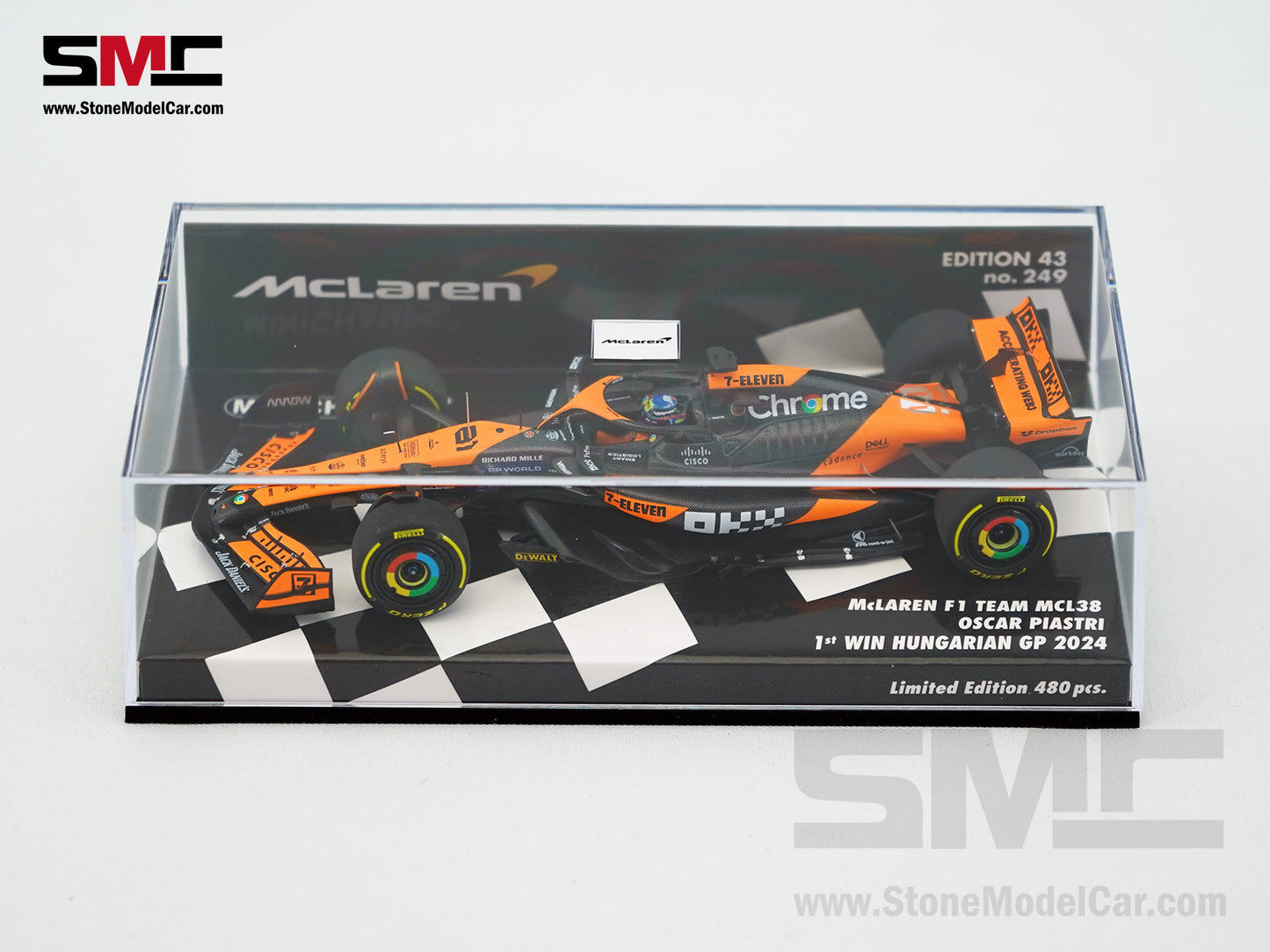McLaren F1 MCL38 #81 Oscar Piastri Hungary GP Winner 2024 1st Career Win 1:43 MINICHAMPS