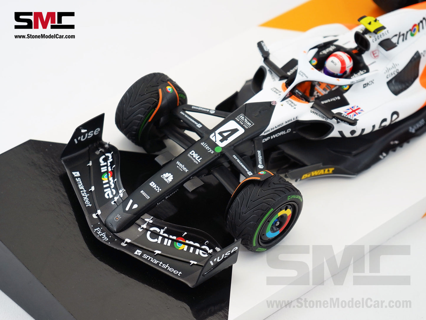 McLaren F1 MCL60 #4 Lando Norris 9th Monaco GP 2023 Special Livery 1:18 MINICHAMPS Gift Box
