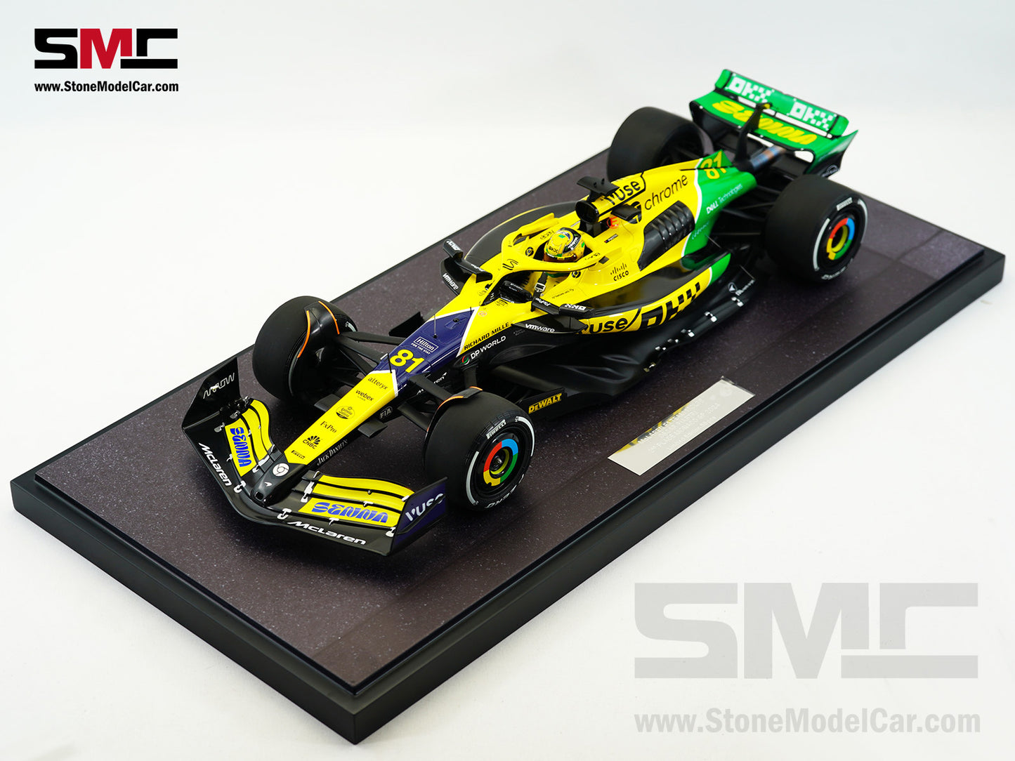 McLaren F1 MCL38 #81 Oscar Piastri 2nd Monaco GP 2024 Special Livery 1:12 MINICHAMPS