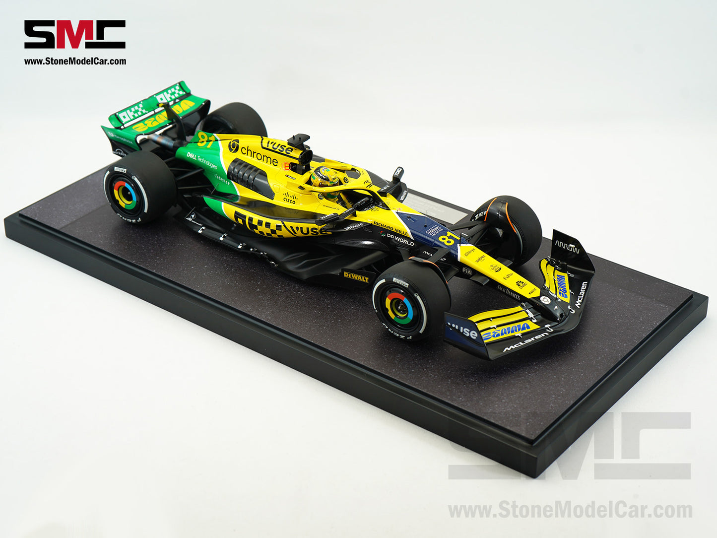 McLaren F1 MCL38 #81 Oscar Piastri 2nd Monaco GP 2024 Special Livery 1:12 MINICHAMPS