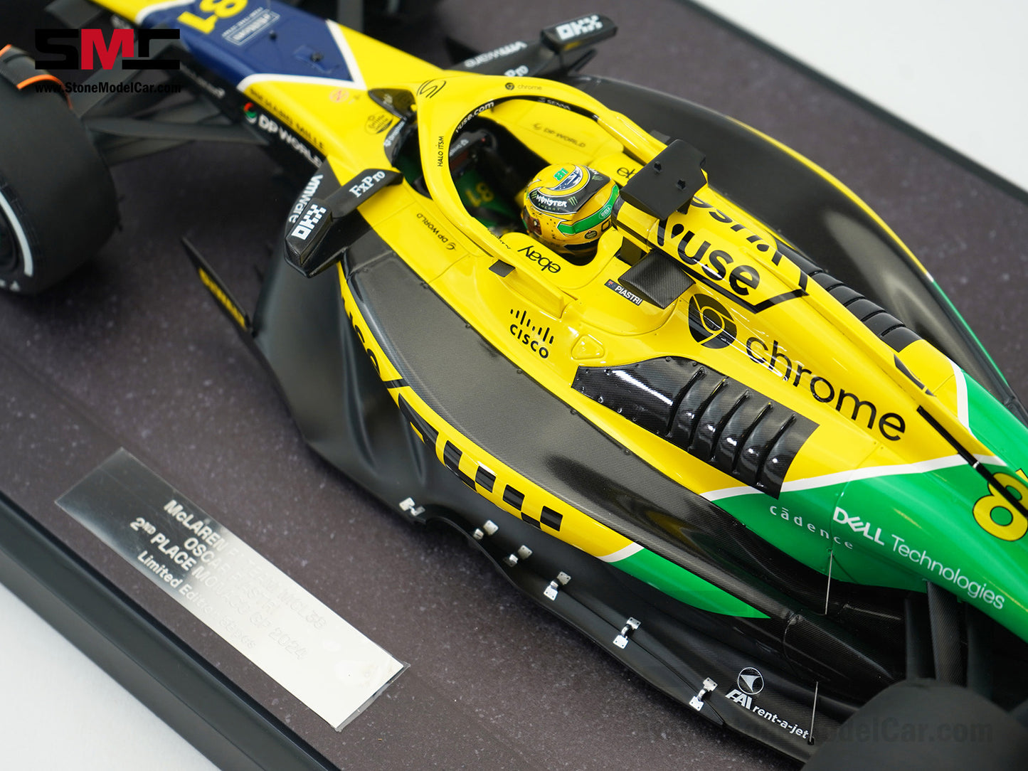 McLaren F1 MCL38 #81 Oscar Piastri 2nd Monaco GP 2024 Special Livery 1:12 MINICHAMPS