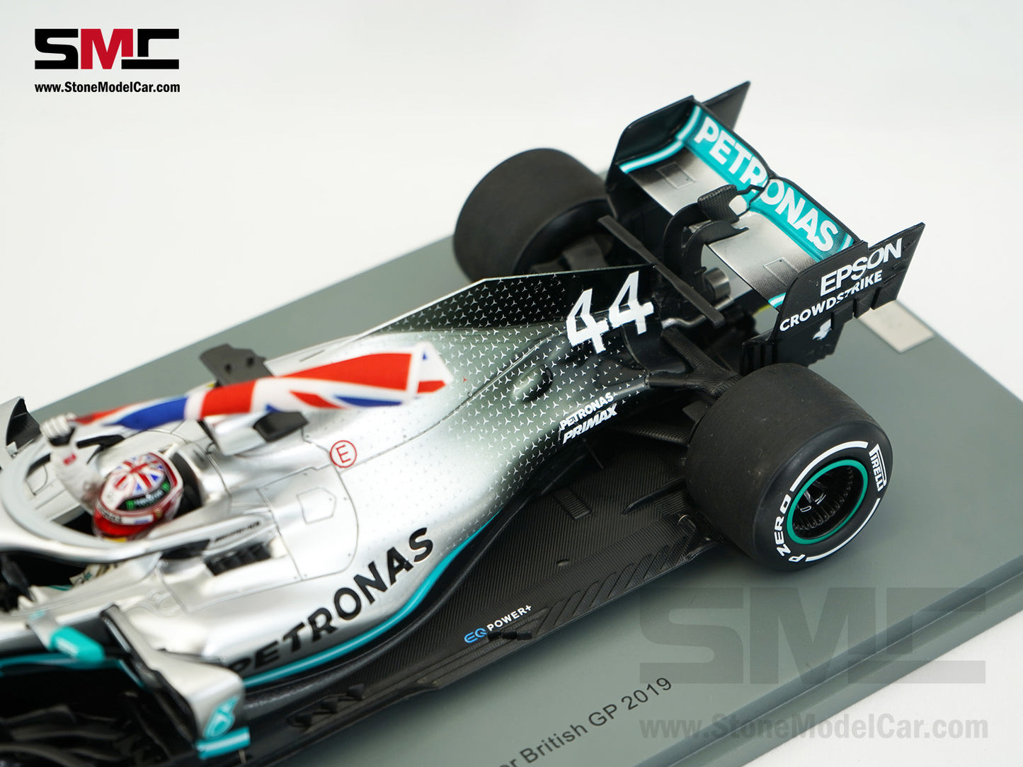 2019 6x World Champion Mercedes F1 W10 #44 Lewis Hamilton British GP Winner 1:18 Spark