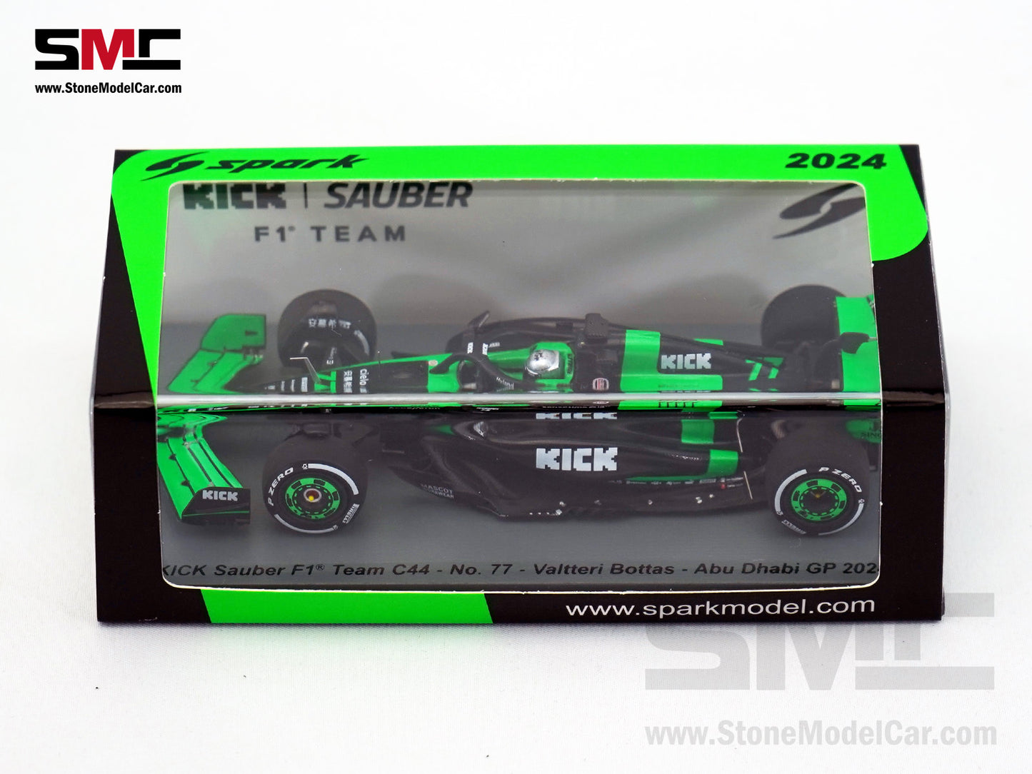 Stake F1 KICK C44 #77 Valtteri Bottas Abu Dhabi GP 2024 Last Race with Sauber Spark 1:43 S9549