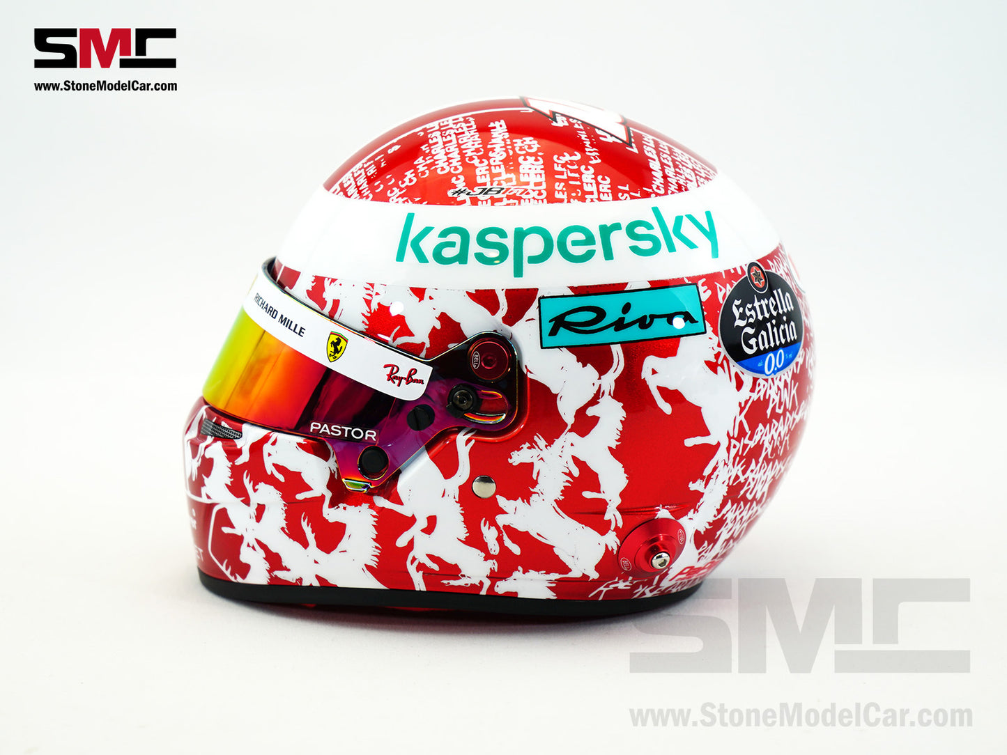 Ferrari F1 SF-21 #16 Charles Leclerc Abu Dhabi GP 2021 BELL 1:2 Helmet LE 350