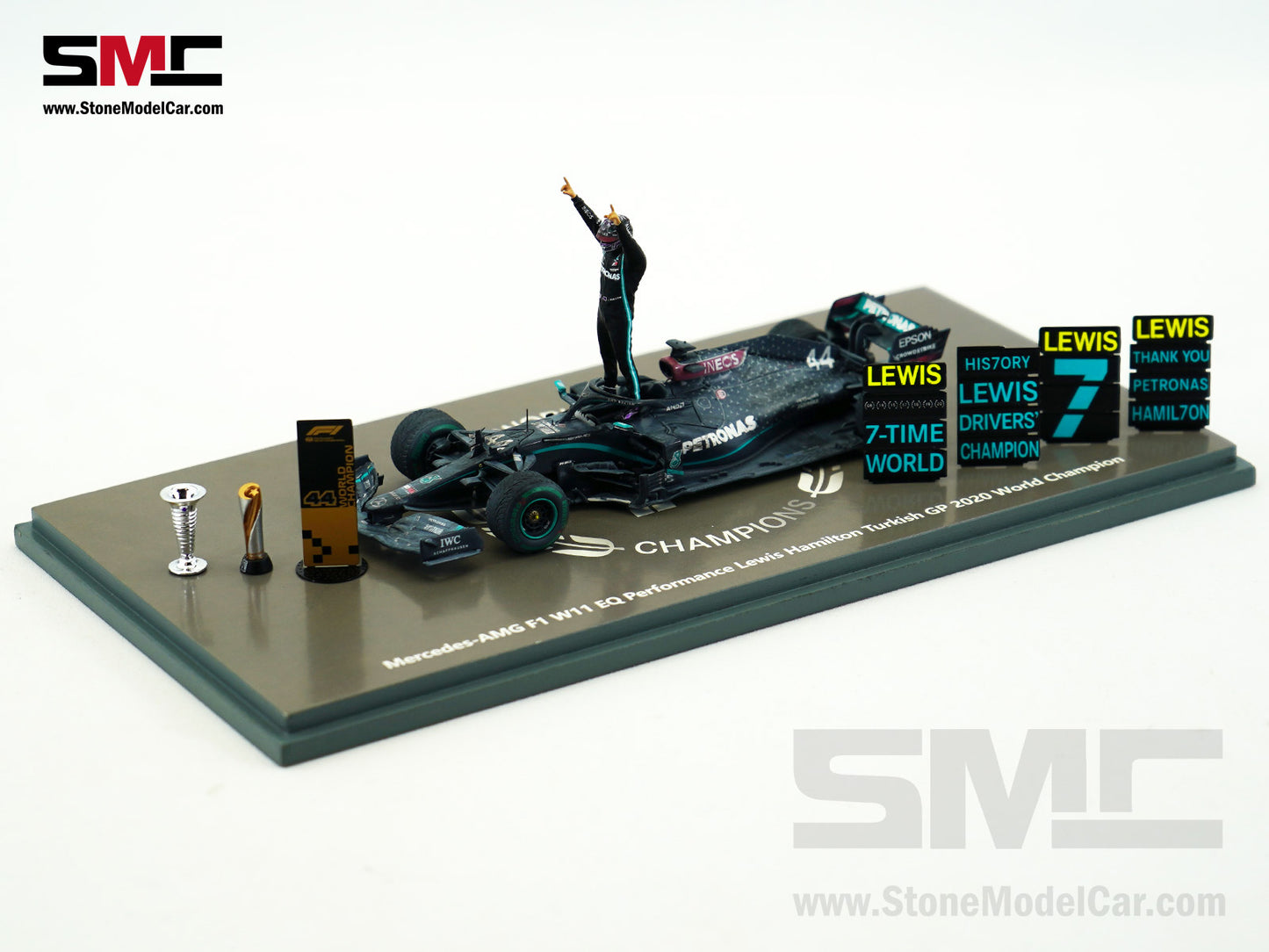 Mercedes F1 W11 #44 Lewis Hamilton Turkey GP 2020 7x World Champion 1:43 Spark Figure Special Edition