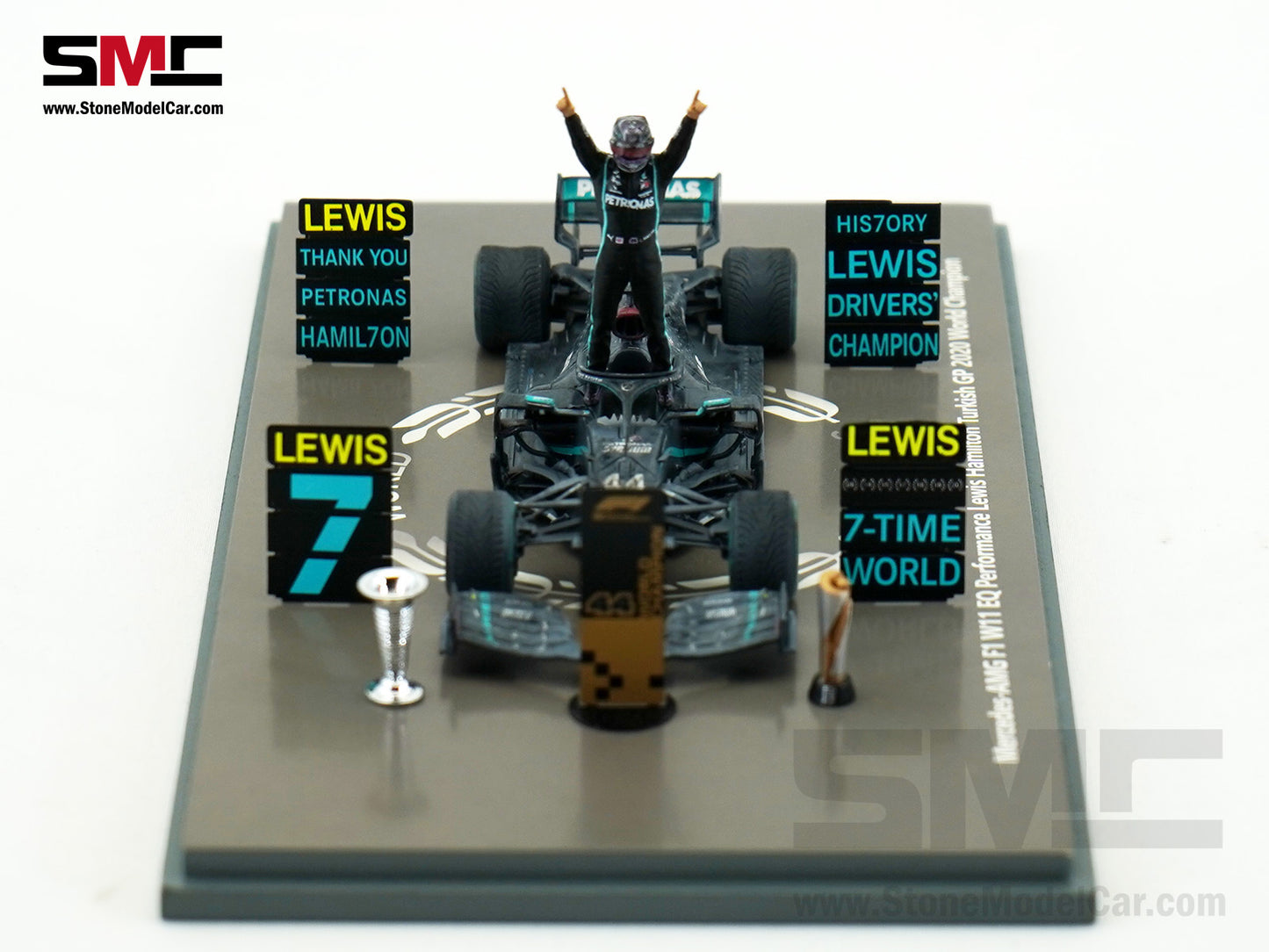 Mercedes F1 W11 #44 Lewis Hamilton Turkey GP 2020 7x World Champion 1:43 Spark Figure Special Edition
